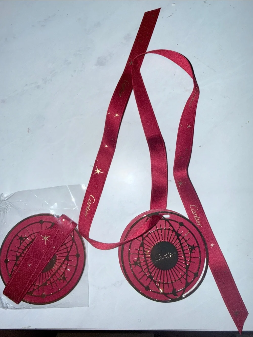 NWT Cartier red and gold Christmas 2024 gift tag